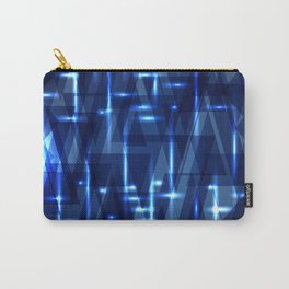 Glowing night geometry of dark blue cosmic stripes and extreme lines. Carry-All Pouch