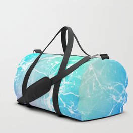 Modern turquoise purple watercolor abstract marble Duffle Bag
