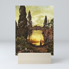 Ruined ancient archway vintage art Mini Art Print