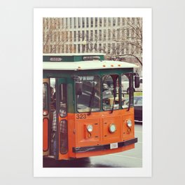 Washington Old Town Trolley bus | Travel Photography Art Print | Washington, Historical, Trolley, City, Ride, Sightseeing, Public, America, Digital, Bus 