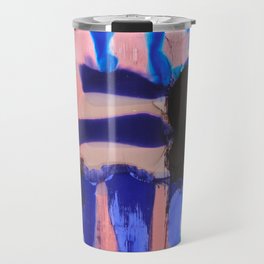 Alcohol Ink Art | Blue Stripe Travel Mug