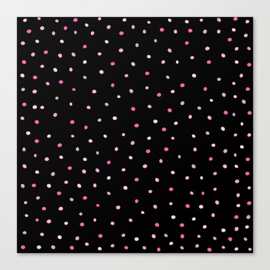 Dazzling Pink Polka Dots (Confetti Sprinkles) Canvas Print