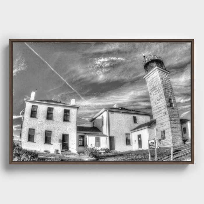 Beavertail Lighthouse Framed Canvas