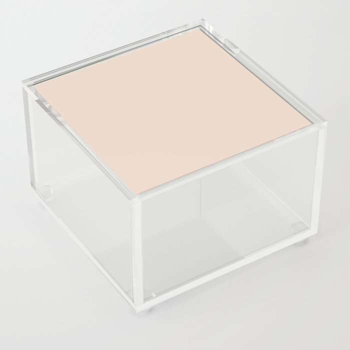 Ultra Pale Peach Orange Solid Color Pairs PPG Enjoy PPG1071-2 - All One Single Shade Hue Colour Acrylic Box