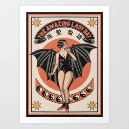 The Amazing Lady Bat Art Print