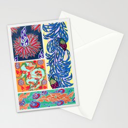 Seguy. Floral colorful background, vintage art deco & art nouveau background, plate no. 18 (Reproduction) Stationery Card