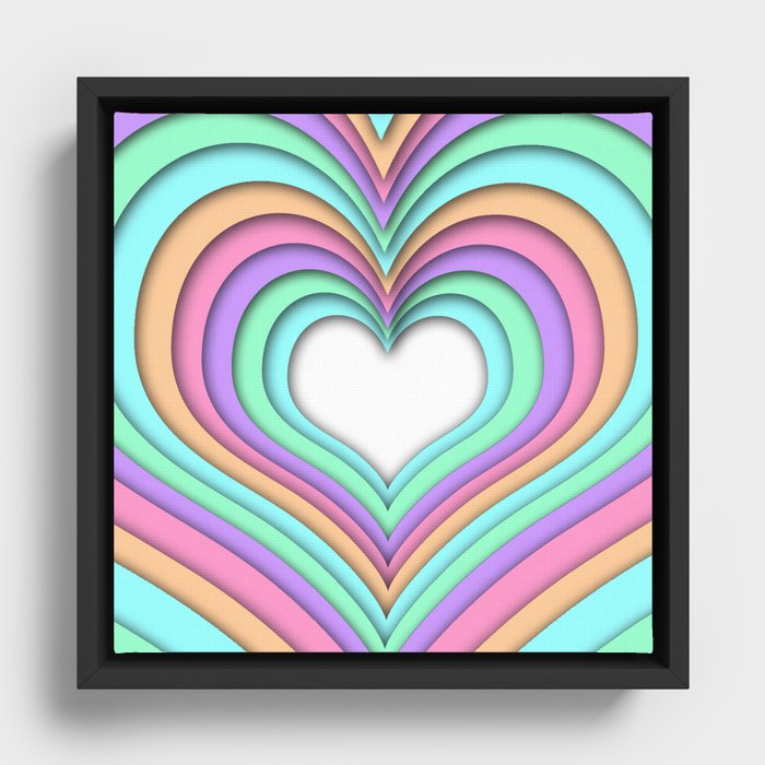 Pastel Heart Framed Canvas