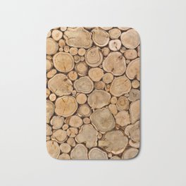 Artwork 3432 texture of wooden logs Bath Mat