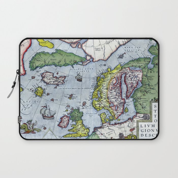 Map of Northern Europe - Ortelius - 1570 vintage pictorial map  Laptop Sleeve