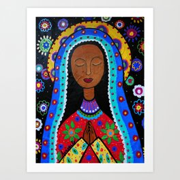 Mexican Folk Art Virgin Guadalupe Painting Art Print