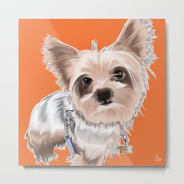 Custom puppy illustration: "Mija" Metal Print | Illustration, Vector, Animal, Digital 