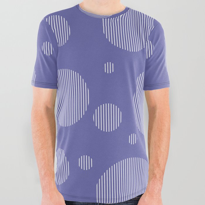 Abstract Very Peri Rain Drops Minimalism #5 All Over Graphic Tee