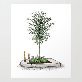 The Tree on the Traffic Island Art Print