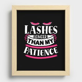 Lashes Longer Than My Patience Funny Quote Recessed Framed Print