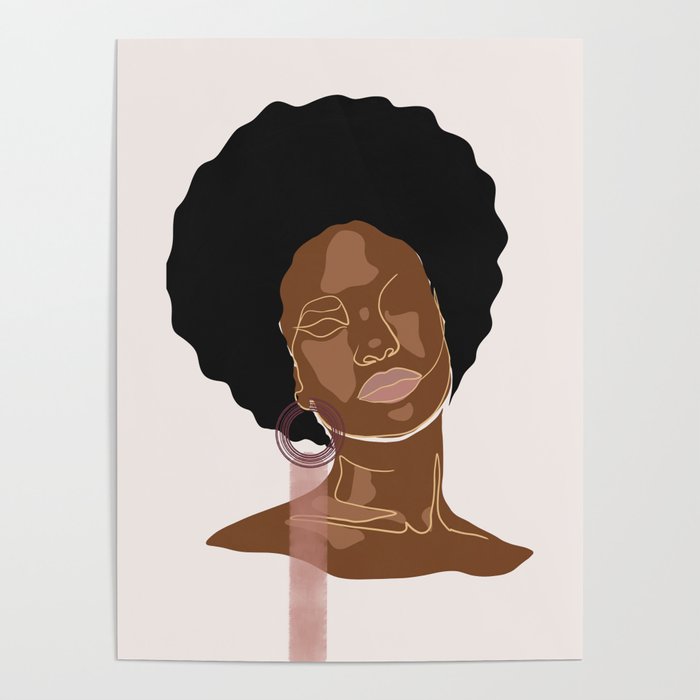 Black beauty girl, Melanin queen, African American women, dark skin girl, afro female Poster