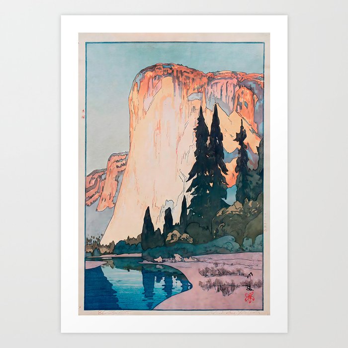 Hiroshi Yoshida – El Capitan Yosemite (1925) Art Print