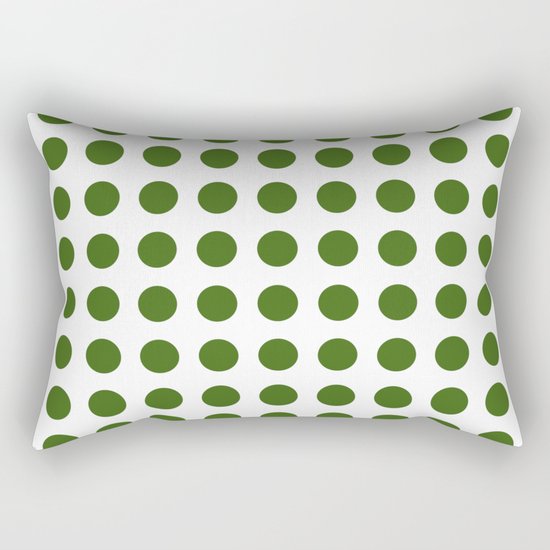 Simply Polka Dots in Jungle Green Rectangular Pillow