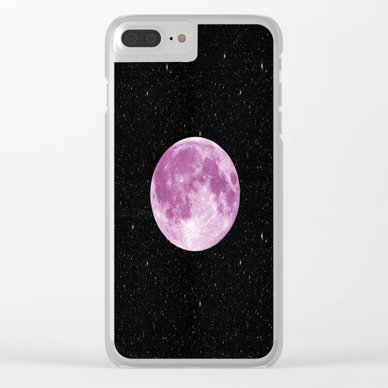 Pink moon Clear iPhone Case