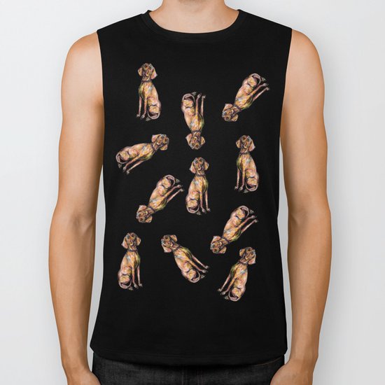 Dog Pattern 1 on Black Biker Tank