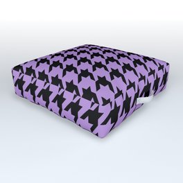 Houndstooth (Black & Lavender Pattern) Outdoor Floor Cushion