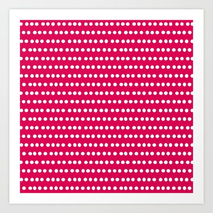 Dots Stripes Dark Pink Art Print