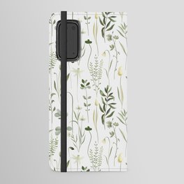 Watercolor Botanical Greenery Pattern Android Wallet Case