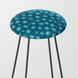 Leopard Print in Blue Counter Stool