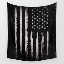 White Grunge American flag Wall Tapestry