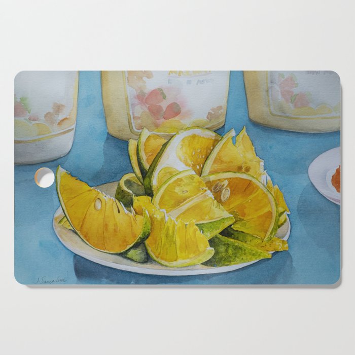 Plate of Orange Slices Cutting Board