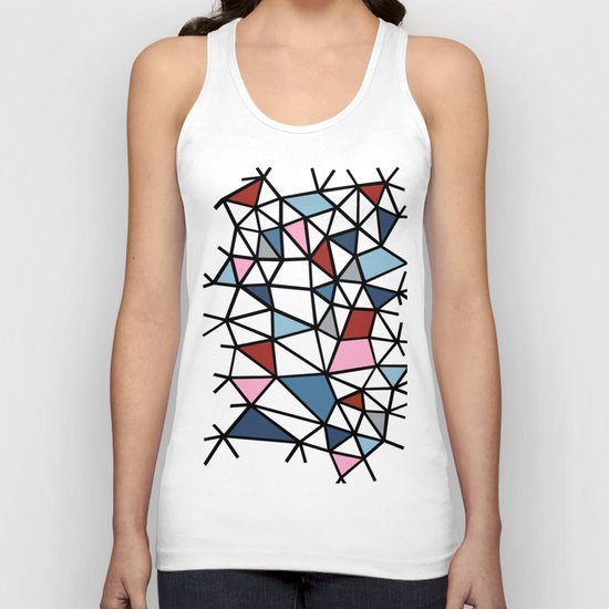 Segment Pink and Blue Unisex Tank Top