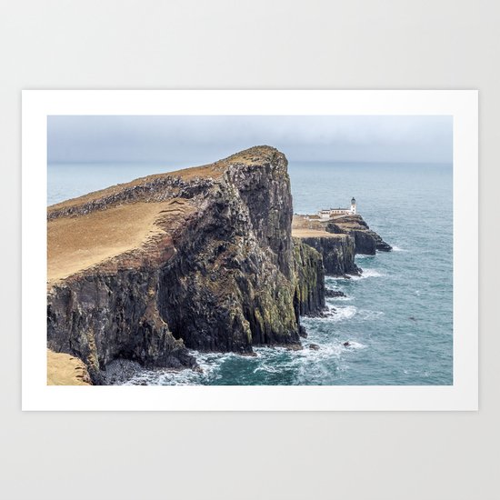 Lighthouse rock ocean Art Print