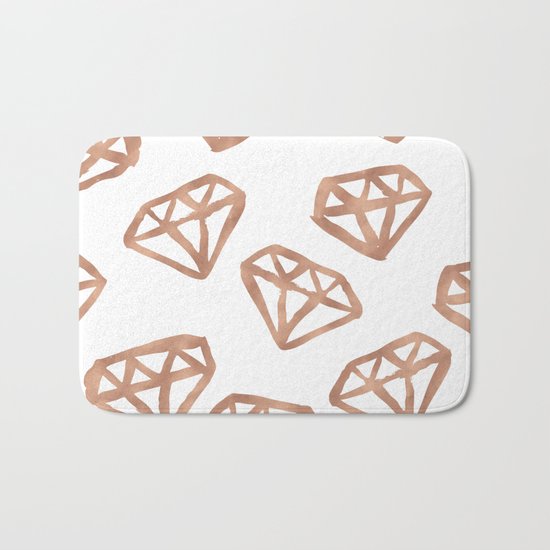 Rose gold diamond print Bath Mat