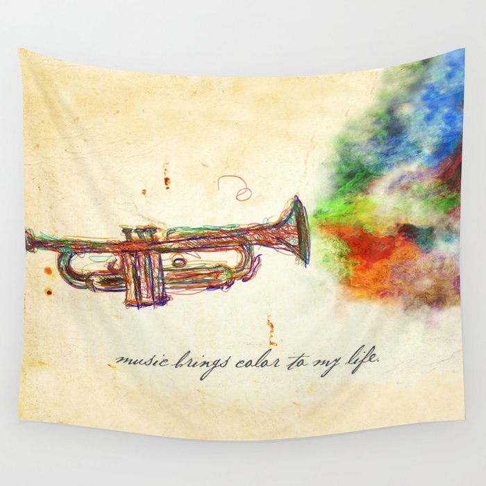 Music Brings Color to My Life Wall Tapestry