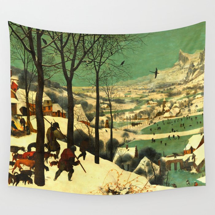 Pieter Bruegel (also Brueghel or Breughel) the Elder "Hunters in the Snow (Winter)" Wall Tapestry