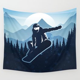 Royal Skiing - Attitude - Ski Snowboard Fly Skyline Wall Tapestry