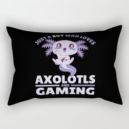 Just A Boy Who Loves Axolotls And Gaming Rectangular Pillow