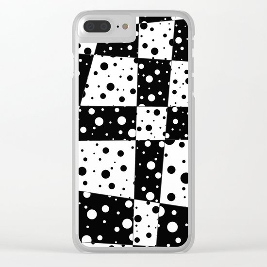 Holes In Black And White Clear iPhone Case