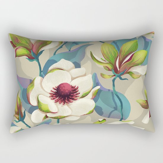 magnolia bloom - vivid version Rectangular Pillow