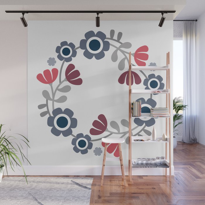 Simple Flowers Wall Mural By Patriciazapata Society6 Flower garden and butterflies #02 machine embroidery design sizes: simple flowers wall mural by patriciazapata