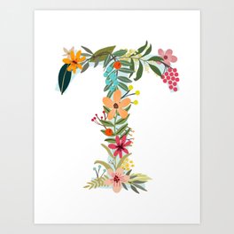 Floral Letter Art Prints For Any Decor Style Society6
