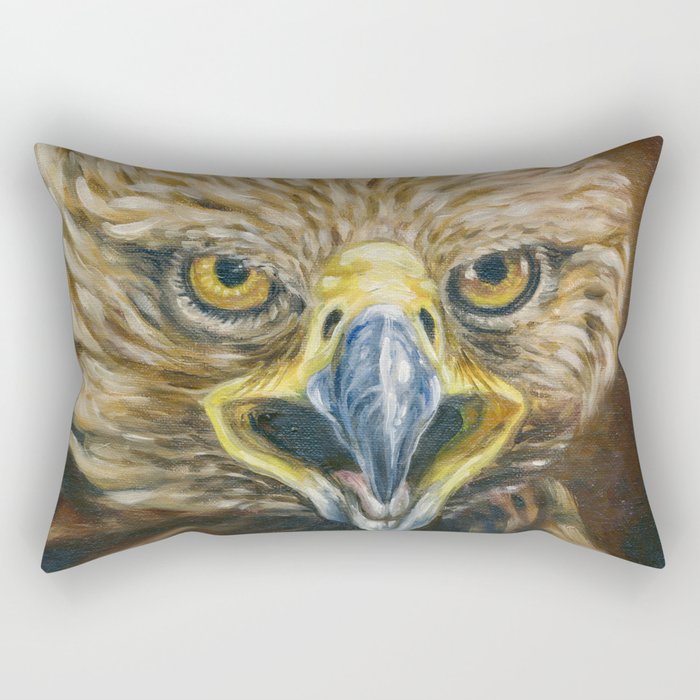 Golden Eagle Fine Art Oil Painting Wildlife Artwork Rectangular Pillow