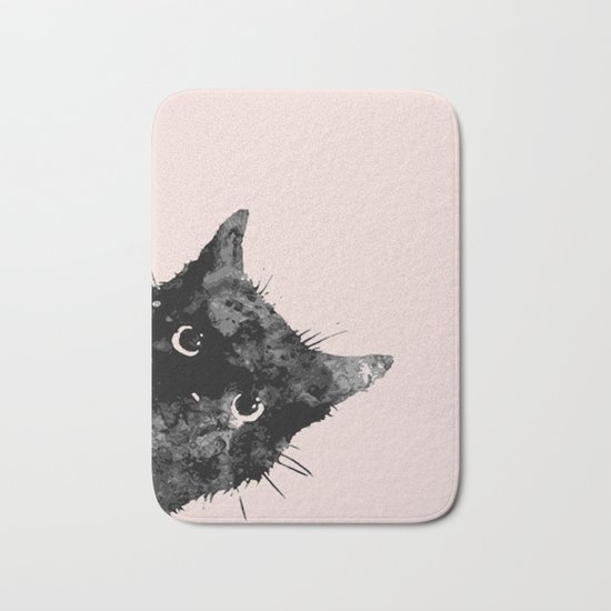 Black cat not a bad sign Bath Mat