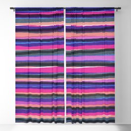 Colorful horizontal stripes brush strokes Blackout Curtain