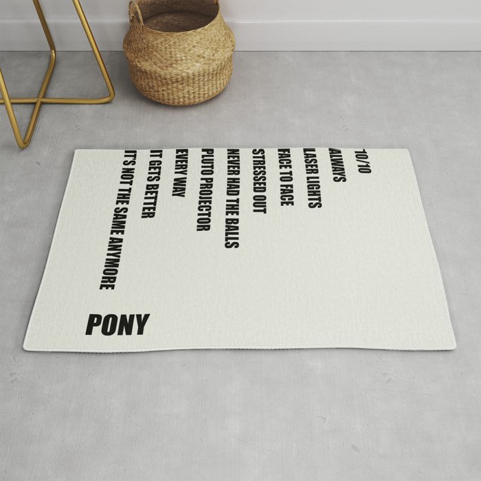 PONY Track List Rug