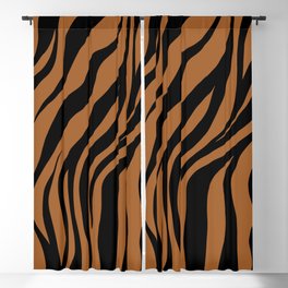 Big Bold Black and Brown African Safari Animal Zebra Fur Striped Skin Blackout Curtain