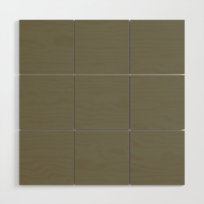 Dark Neutral Tarnished Grey Green Solid Color PPG Organic PPG1029-6 - All Color - Single Shade Hue Wood Wall Art