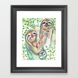 Sloth Family Framed Art Print