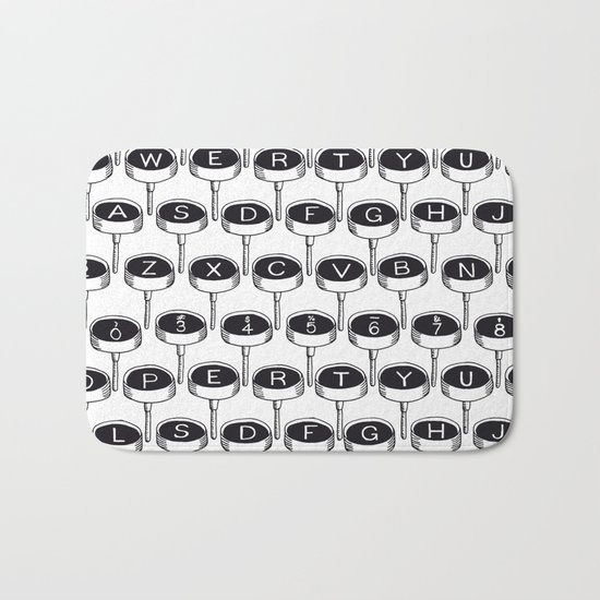 Infinite Typewriter_Black and White Bath Mat