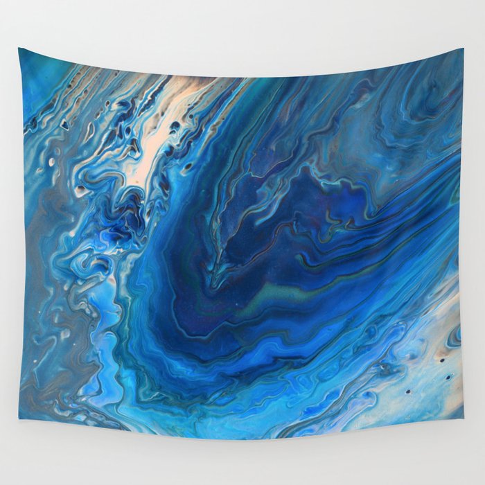 Blue Marble Agate Texture Wall Tapestry
