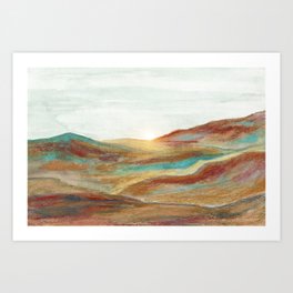 Psychedelic Sunset In The Mountains Art Print